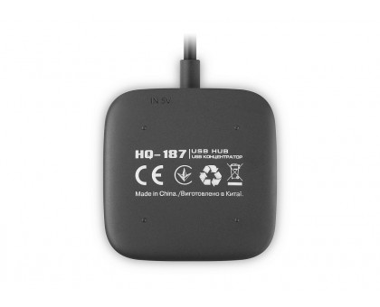 USB концентратор REAL-EL HQ-187, 4 порта USB 3.0, черный