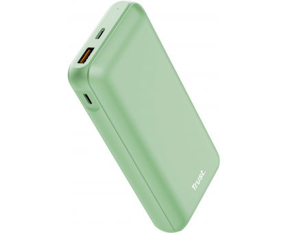Trust Акумулятор портативний літій-іонний power bank Redoh, 20000мА·год, USB-A/2хUSB-C, 18W, QC 3.0, PD, зелений Trust Акумулятор портативний літій-іонний power bank Redoh, 20000мА·год, USB-A/2хUSB-C, 18W, QC 3.0, PD, зелений