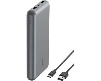 Belkin Акумулятор портативний літій-іонний Power Bank 20000мА·год, 15Вт, 2хUSB-A/USB-C, cірий Belkin Акумулятор портативний літій-іонний Power Bank 20000мА·год, 15Вт, 2хUSB-A/USB-C, cірий