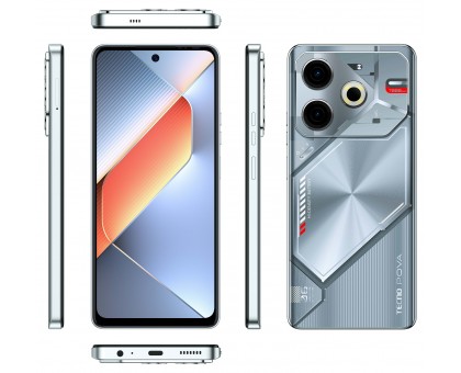 Смартфон TECNO POVA 6 NEO (LI6) 6.78" 8/128ГБ, 2SIM, 7000мА•год, Starry Silver Смартфон TECNO POVA 6 NEO (LI6) 6.78" 8/128ГБ, 2SIM, 7000мА•год, Starry Silver