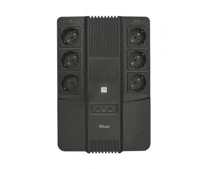 Джерело безперебійного живлення Trust Maxxon 800VA UPS with 6 standard wall power outlets BLACK Джерело безперебійного живлення Trust Maxxon 800VA UPS with 6 standard wall power outlets BLACK