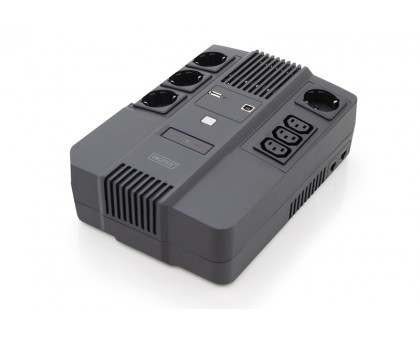 Источник бесперебойного питания DIGITUS All-in-One, 800VA/480W, LED, 4xSchuko+3xC13, RJ45, USB Источник бесперебойного питания DIGITUS All-in-One, 800VA/480W, LED, 4xSchuko+3xC13, RJ45, USB