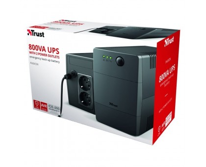 Джерело безперебійного живлення Trust Paxxon 800VA UPS with 2 standard wall power outlets чорний Джерело безперебійного живлення Trust Paxxon 800VA UPS with 2 standard wall power outlets чорний