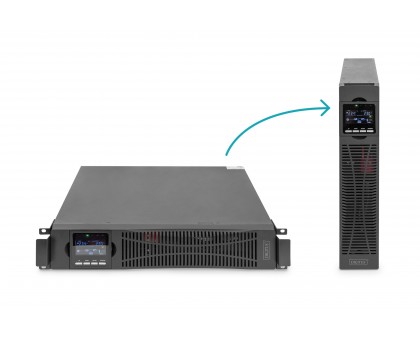 Источник бесперебойного питания DIGITUS OnLine, 3000VA/3000W, LCD, 8xC13+1xC19, RJ45, RS232, USB, Rack/Tower Источник бесперебойного питания DIGITUS OnLine, 3000VA/3000W, LCD, 8xC13+1xC19, RJ45, RS232, USB, Rack/Tower