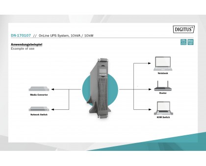 Силовой блок DIGITUS Power Module, 10kVA/10kW, LCD, Hardwire In/Out, RS232, USB, Rack/Tower Силовой блок DIGITUS Power Module, 10kVA/10kW, LCD, Hardwire In/Out, RS232, USB, Rack/Tower