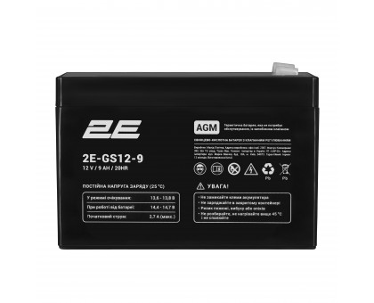 Аккумуляторная батарея 2E GS, 12В, 9А•час, AGM Аккумуляторная батарея 2E GS, 12В, 9А•час, AGM