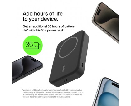 Портативное зарядное устройство Power Bank Belkin 10000мАч, MagSafe Wireless, черный Портативное зарядное устройство Power Bank Belkin 10000мАч, MagSafe Wireless, черный