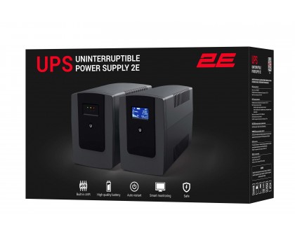 Джерело безперебійного живлення 2E ED1200, 1200VA/720W, LED, 3xSchuko