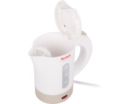 Электрочайник Tefal Travel-o-city 0.5л, Strix, пластик, в комплекте
2 стакана + 2ложки, бело-бежевый Электрочайник Tefal Travel-o-city 0.5л, Strix, пластик, в комплекте
2 стакана + 2ложки, бело-бежевый