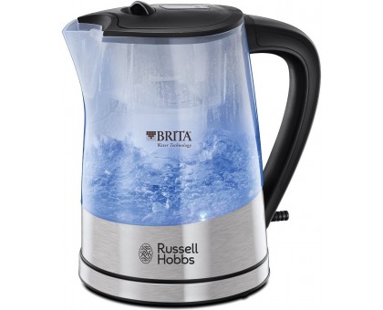 Электрочайник Russell Hobbs Purity 1л, стекло, с фильтром Brita, серебристо-черный Электрочайник Russell Hobbs Purity 1л, стекло, с фильтром Brita, серебристо-черный