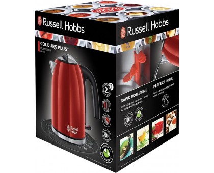 Електрочайник Russell Hobbs Colours Plus 1.7л, метал, червоно-чорний