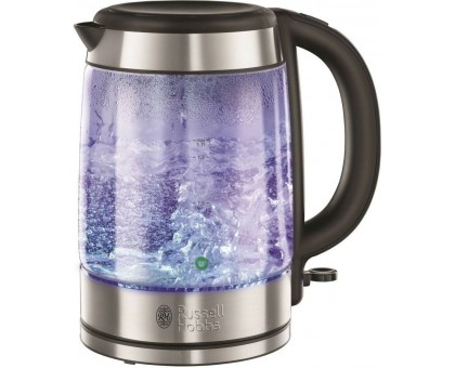 Электрочайник Russell Hobbs Glass, 1.7л, стекло, подсветка, серебристо-черный Электрочайник Russell Hobbs Glass, 1.7л, стекло, подсветка, серебристо-черный