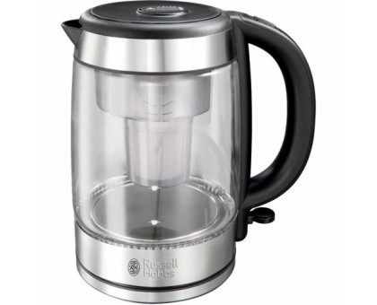 Электрочайник Russell Hobbs Glass, 1.7л, стекло, подсветка, серебристо-черный Электрочайник Russell Hobbs Glass, 1.7л, стекло, подсветка, серебристо-черный