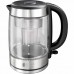 Электрочайник Russell Hobbs Glass, 1.7л, стекло, подсветка, серебристо-черный