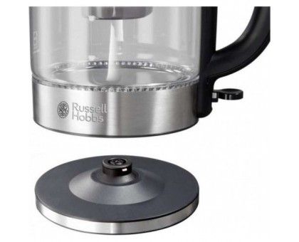 Электрочайник Russell Hobbs Glass, 1.7л, стекло, подсветка, серебристо-черный Электрочайник Russell Hobbs Glass, 1.7л, стекло, подсветка, серебристо-черный