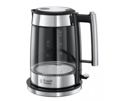 Електрочайник Russell Hobbs Elegance, 1.7л, скло, сріблясто-чорний