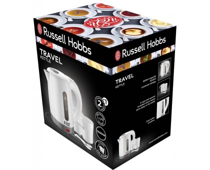 Электрочайник Russell Hobbs Travel 0.85л, пластик, белый Электрочайник Russell Hobbs Travel 0.85л, пластик, белый