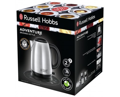 Электрочайник Russell Hobbs Adventure 1.7л, металл, серебристо-черный
