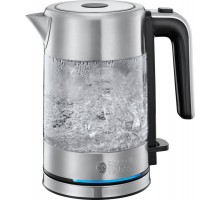 Електрочайник Russell Hobbs Compact Home 0.8л, скло, підсвічування, сріблясто-чорний