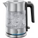 Электрочайник Russell Hobbs Compact Home 0.8л, стекло, подсветка, серебристо-черный