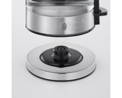 Электрочайник Russell Hobbs Compact Home 0.8л, стекло, подсветка, серебристо-черный