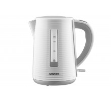 Електрочайник Ardesto White stripes 1.7л, Strix, пластик, біло-сірий