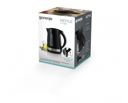 Электрочайник Gorenje, 1,7л, пластик, черный Электрочайник Gorenje, 1,7л, пластик, черный