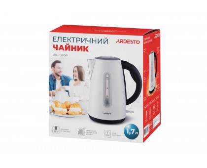 Электрочайник Ardesto 1.7л, Strix, металл, белый Электрочайник Ardesto 1.7л, Strix, металл, белый