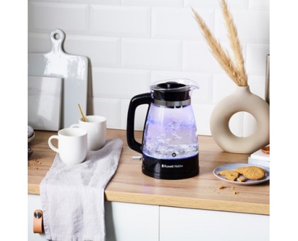 Електрочайник Russell Hobbs Hourglass 1.7л, скло, підсвічування, чорно-сріблястий Електрочайник Russell Hobbs Hourglass 1.7л, скло, підсвічування, чорно-сріблястий