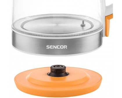 Электрочайник Sencor 2л, Strix, стекло, 5 темп.реж, оранжевый