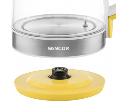 Электрочайник Sencor 2л, Strix, стекло, 5 темп.реж, желтый