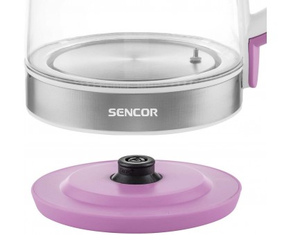 Электрочайник Sencor 2л, Strix, стекло, 5 темп.реж,лиловый