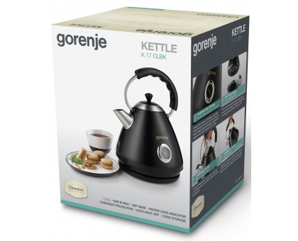 Электрочайник Gorenje 1.7л, пластик, черный