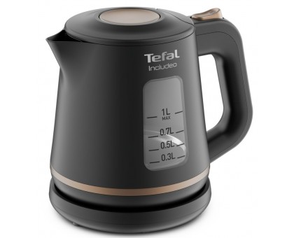 Електрочайник Tefal Includeo 1л, пластик, чорний