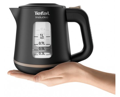 Електрочайник Tefal Includeo 1л, пластик, чорний