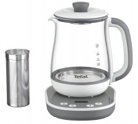 Електрочайник Tefal Tastea tea maker 1.5л, скло, заварник, біло-сірий