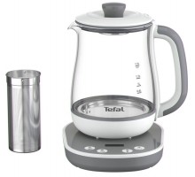 Електрочайник Tefal Tastea tea maker 1.5л, скло, заварник, біло-сірий