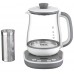 Електрочайник Tefal Tastea tea maker 1.5л, скло, заварник, біло-сірий