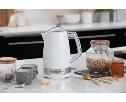 Електрочайник Russell Hobbs Structure, 1.7л, пластик, підсвічування, біло-сріблястий