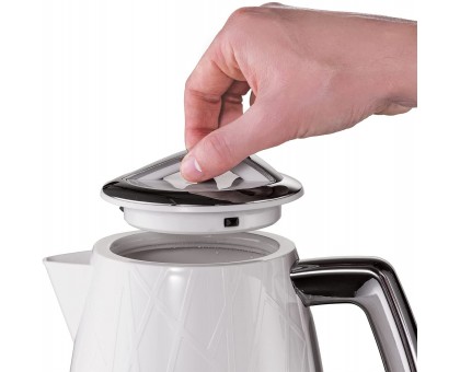 Електрочайник Russell Hobbs Structure, 1.7л, пластик, підсвічування, біло-сріблястий