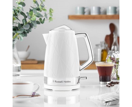 Електрочайник Russell Hobbs Structure, 1.7л, пластик, підсвічування, біло-сріблястий