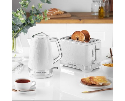 Електрочайник Russell Hobbs Structure, 1.7л, пластик, підсвічування, біло-сріблястий