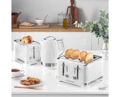 Електрочайник Russell Hobbs Structure, 1.7л, пластик, підсвічування, біло-сріблястий