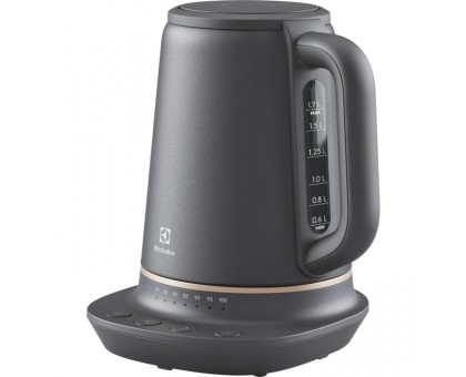 Електрочайник Electrolux 1.7л, Strix, метал, підтримка температури, чорний матовий