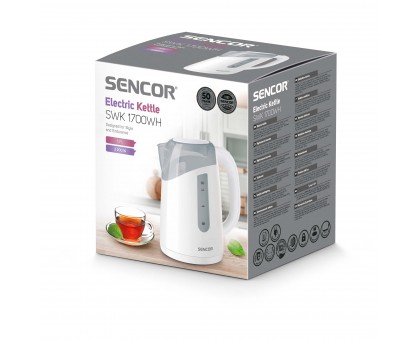 Електрочайник Sencor 1.7л, Strix, пластик, білий