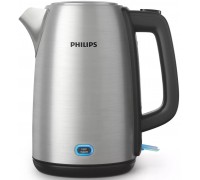 Електрочайник Philips Viva Collection 1.7л, LED підсвітка, сріблясто-чорний