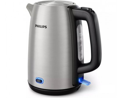 Електрочайник Philips Viva Collection 1.7л, LED підсвітка, сріблясто-чорний