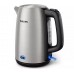 Електрочайник Philips Viva Collection 1.7л, LED підсвітка, сріблясто-чорний