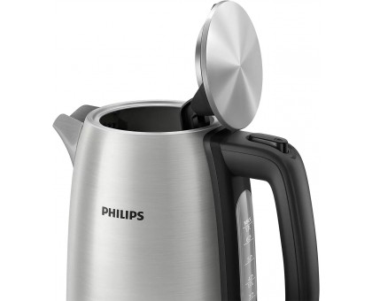 Електрочайник Philips Viva Collection 1.7л, LED підсвітка, сріблясто-чорний