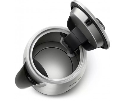 Електрочайник Philips Viva Collection 1.7л, LED підсвітка, сріблясто-чорний